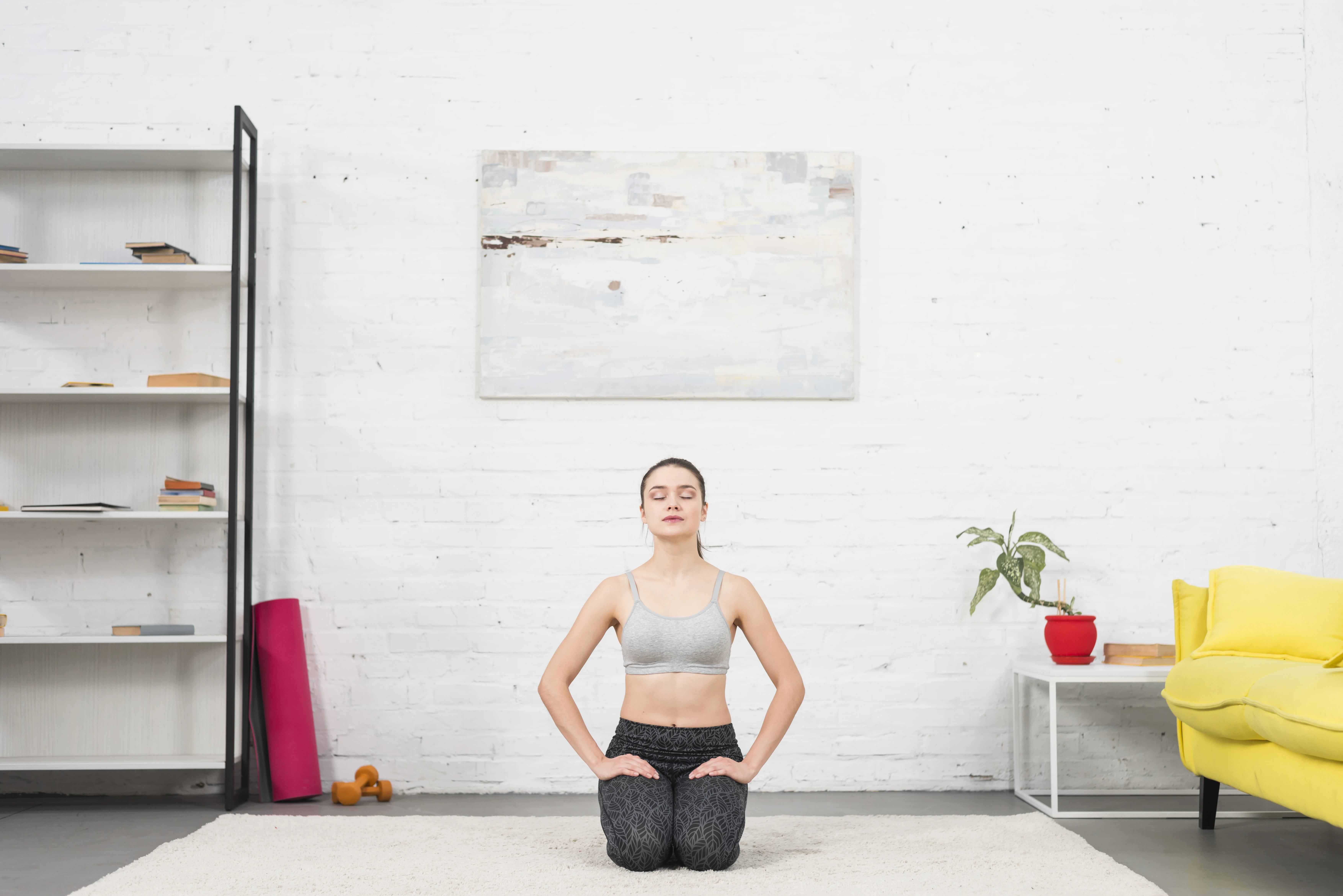 Meditation corner with cushions